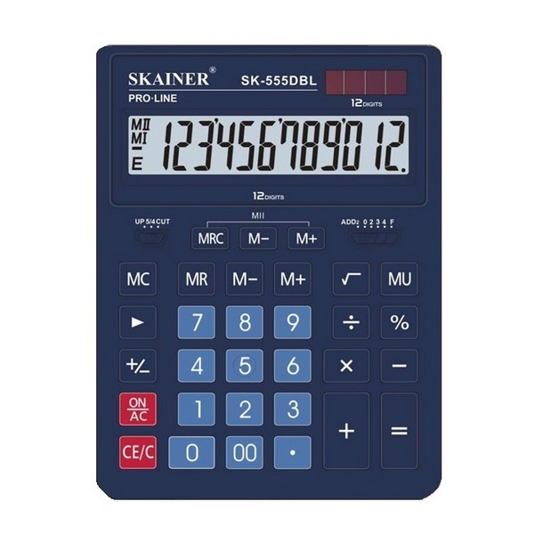 Калькулятор наст. 12 разр. 155х205х35мм синий