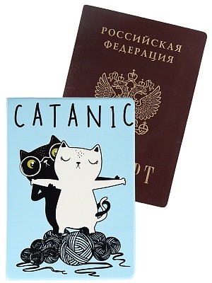 Обложка д/паспорта "Котаник" ПВХ slim