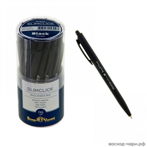 Ручка масл. авт. синяя 0,5мм "SlimClick. Black" /24/