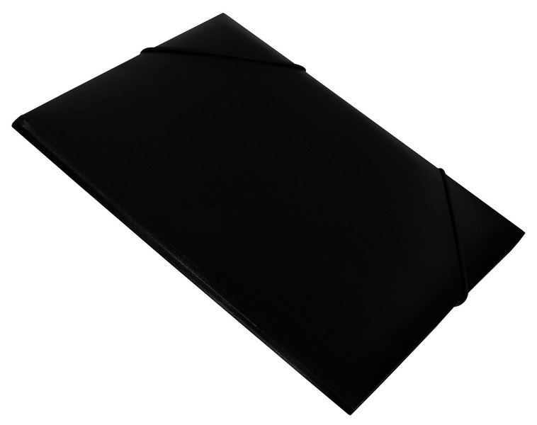 Папка на резинках А4 15мм черная 0,5мм