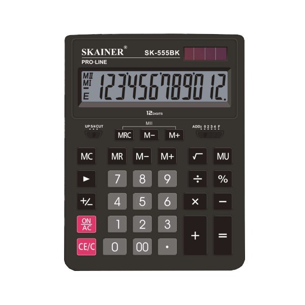 Калькулятор наст. 12 разр. 155х205х35мм черный