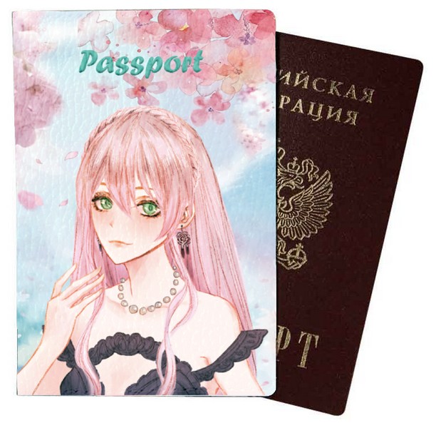 Обложка д/паспорта нат. кожа "Сакура"