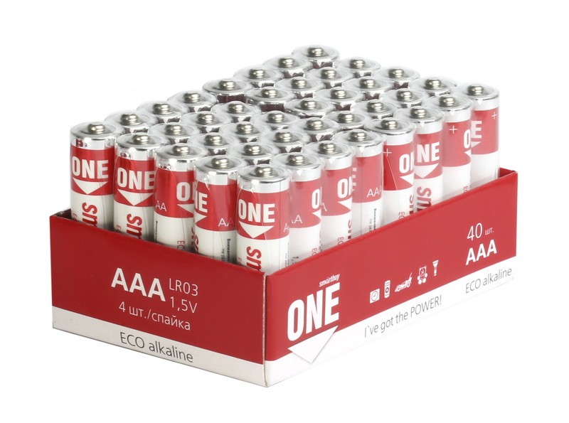 Батарейка AAA алкалин. Smartbuy ONE LR03/40 bulk мизинч. /цена за упак. 4шт/