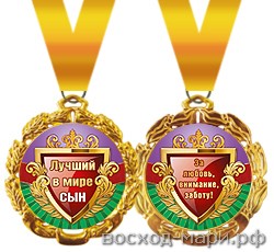 Медаль "Лучший в мире сын", 7см, металл