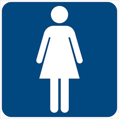 Наклейка "На дверь туалета для женщин "