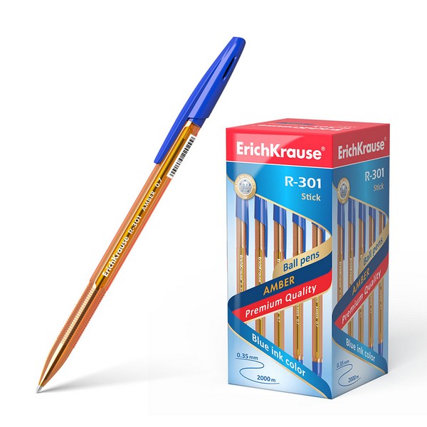 Ручка шар. синяя 0,7мм "R-301 Amber Stick" /50/