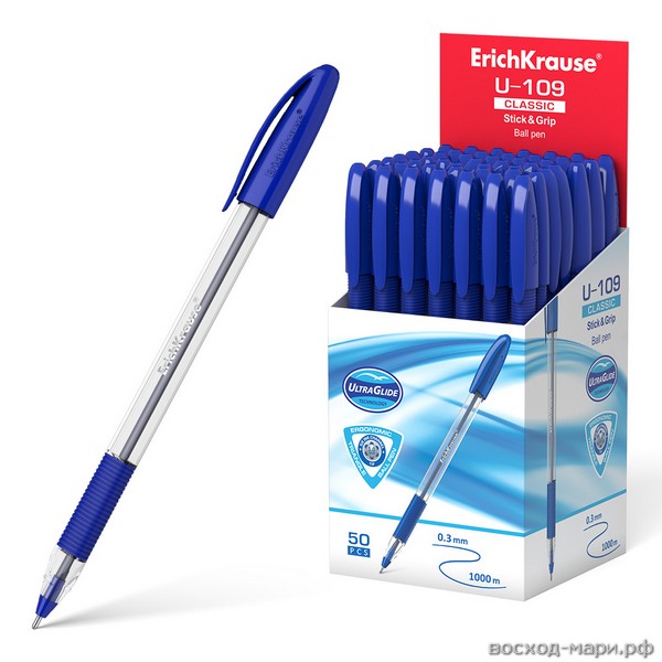 Ручка шар. синяя 1,0мм "U-109 Classic Stick&Grip" /50/