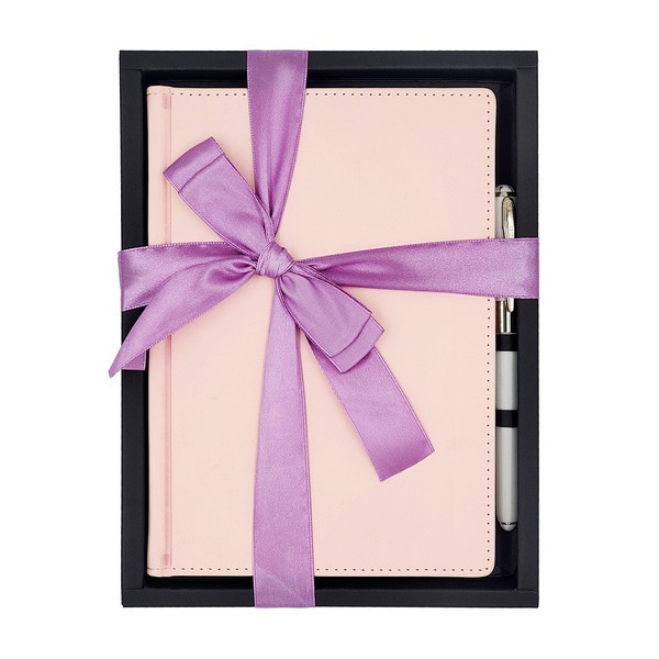 Набор подарочный А5 "Velvet" зефирный розовый ежедневник и ручка