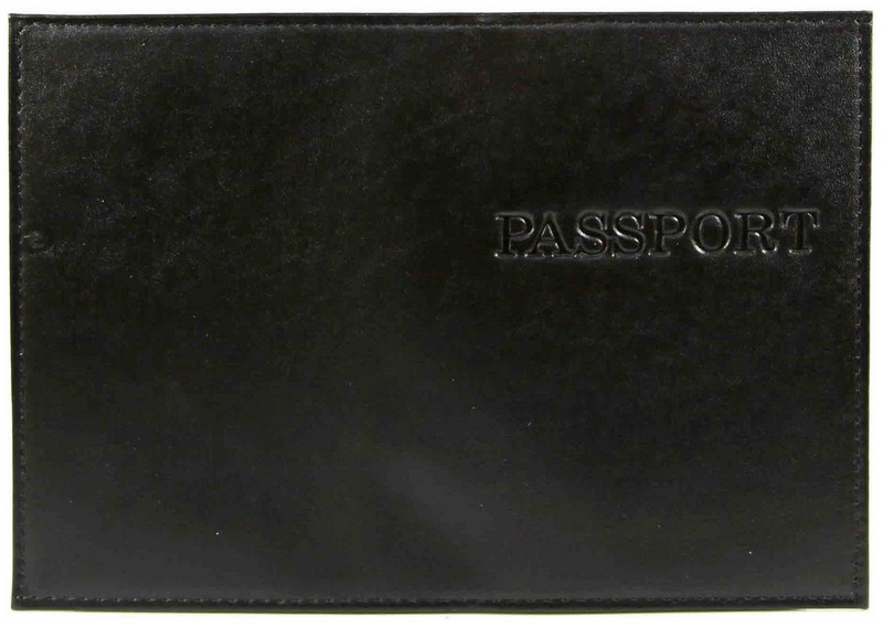 Обложка д/паспорта нат.кожа "Парус" черный