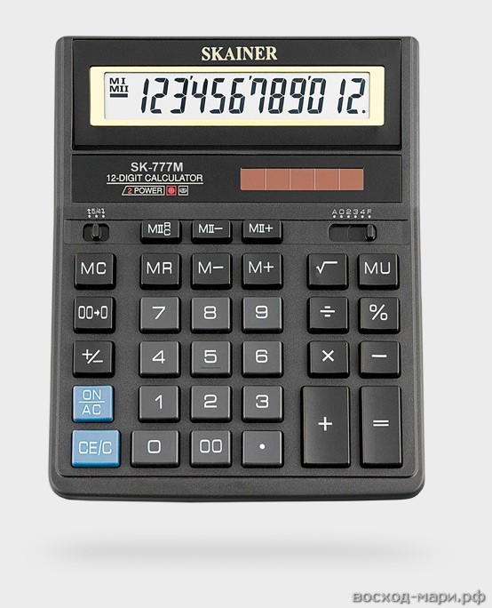 Калькулятор наст. 12 разр. 157х200х32мм черный