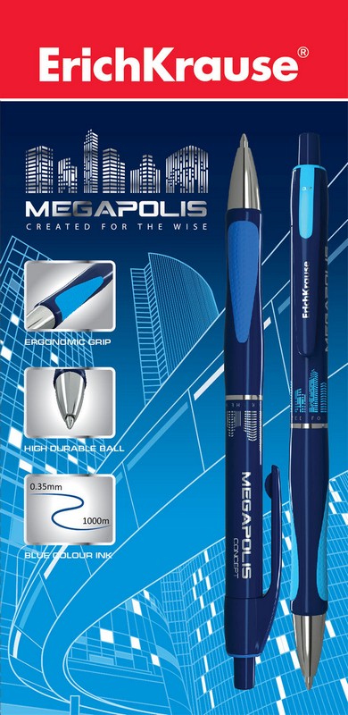 Ручка шар. авт. синяя 0,7мм "Megapolis Concept" /12/