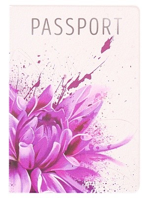 Обложка д/паспорта "Цветок пиона" ПВХ slim