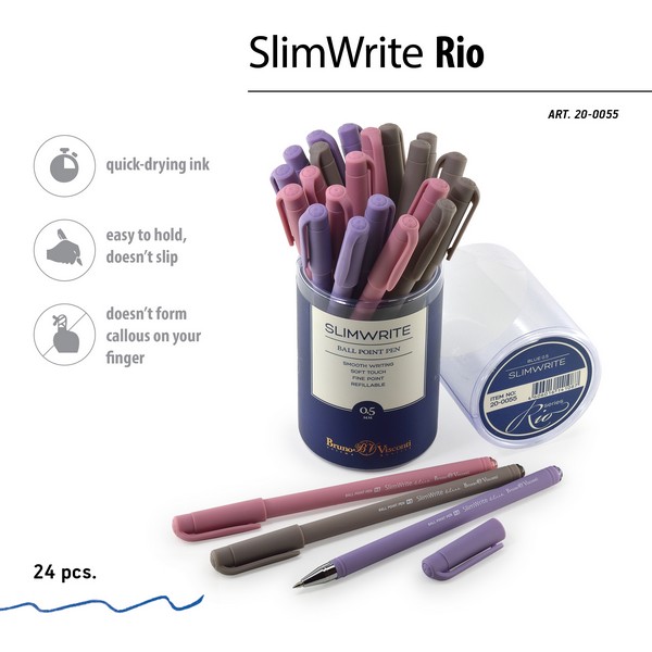 Ручка шар. синяя 0,5мм "SlimWrite. RIO" /24/