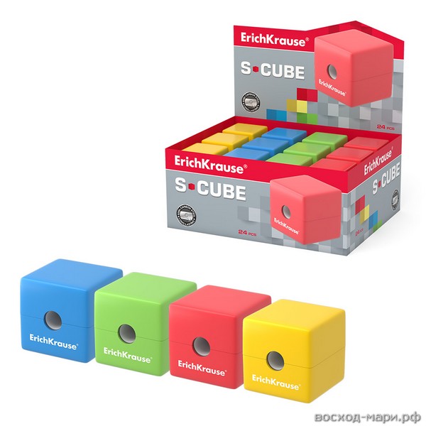 Точилка пласт. 1 отв./контейнер "S-Cube" /24/