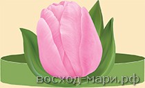 Ободок "Розовый тюльпан"