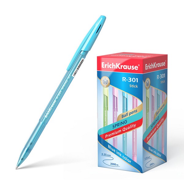 Ручка шар. синяя 0,7мм "R-301 Spring Stick" /50/