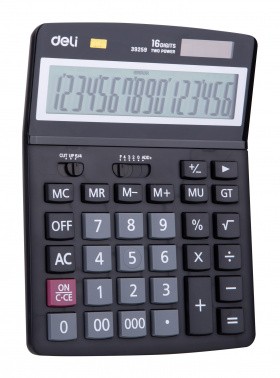 Калькулятор наст. 16 разр. 149х193х46мм черный
