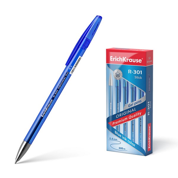 Ручка гел. синяя 0,5мм "R-301 Gel Stick Original" /12/
